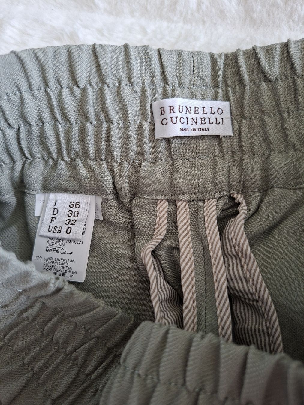 Brunello Cucinelli Pantaloni: Pantalons  Brunello Cucinelli taille 36/38 vert clair – Usato da Renens VD venduto da ser_j2fn 2