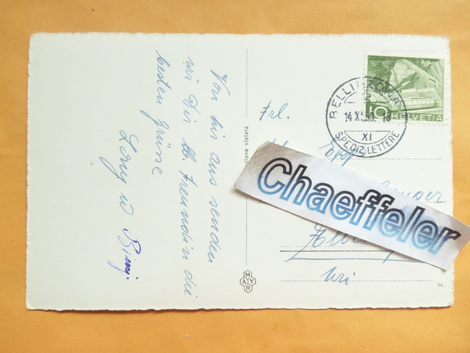 Ansichtskarten: 1950 Locarno – Gebraucht aus Zürich von Chaeffeler 1