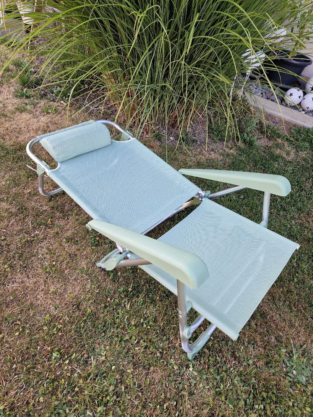 Sedie a sdraio: Strandstuhl Aluminium Textil mintgrün  – Nuovo (secondo la descrizione) da Kulmerau venduto da Doene7 3