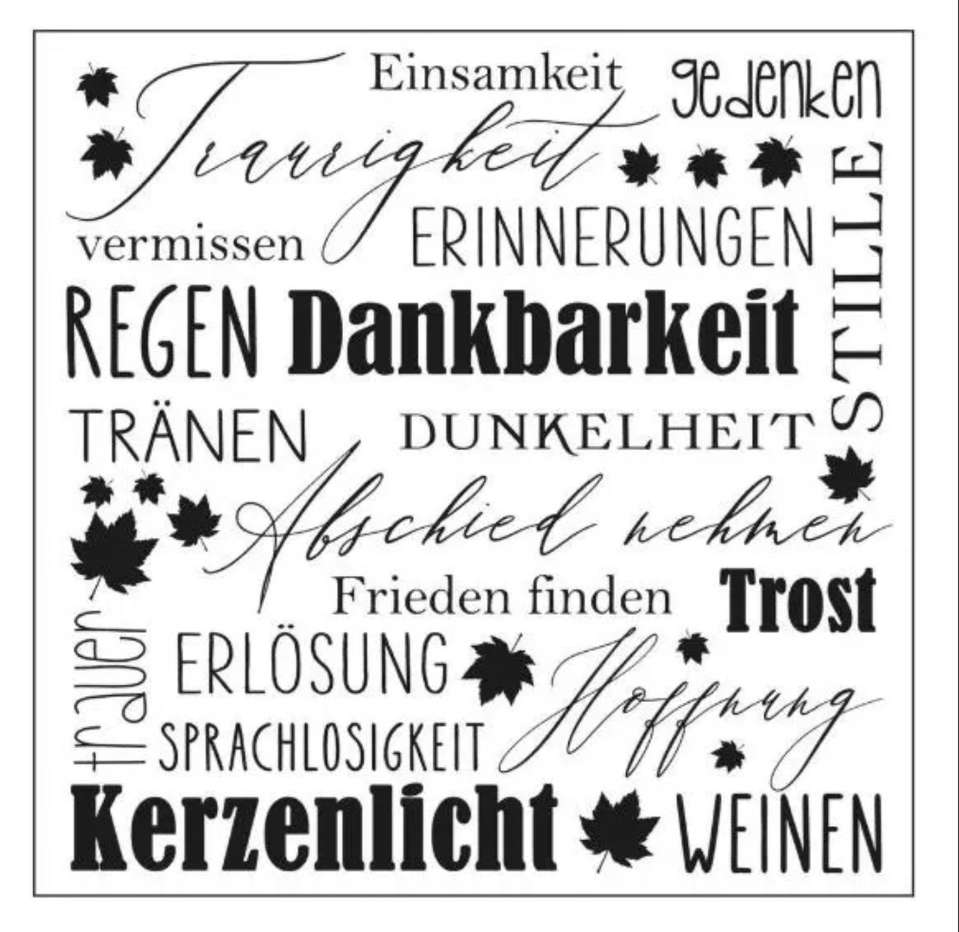 Timbri: Silikonstempel Trauer Dankbarkeit – Nuovo e nell'imballaggio originale da Kaltbrunn venduto da schere-stein-papier