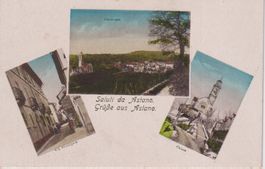AK Astano - Panorama con Via Principale e Chiesa 1920 RARA!