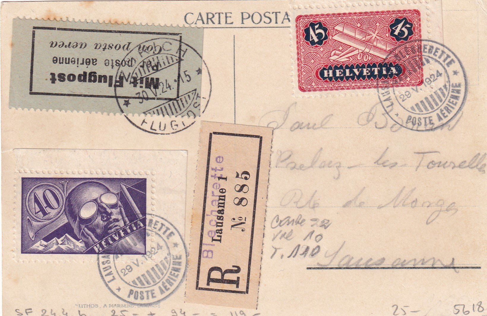 Alle Briefmarken: Flugpost – Gebraucht aus Birsfelden von chr_yq2g 1