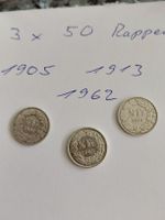 3x 50 Rappen 1905, 13, 62