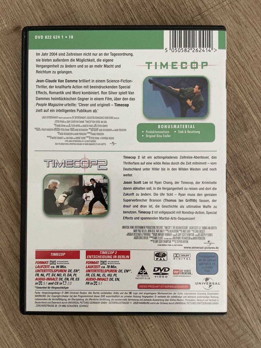 Tutti i DVDs: Timecop 1&2 DVD – Usato da Hagendorn venduto da masterchieff 1