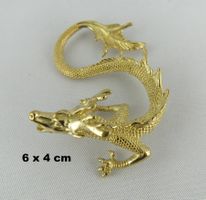 Goldfarbener - DRACHE - aus Messing - Dekoration - 6x4cm