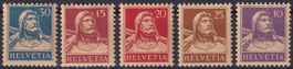 1932-1933, Serie geriffeltes Papier *, Kat: 340.-