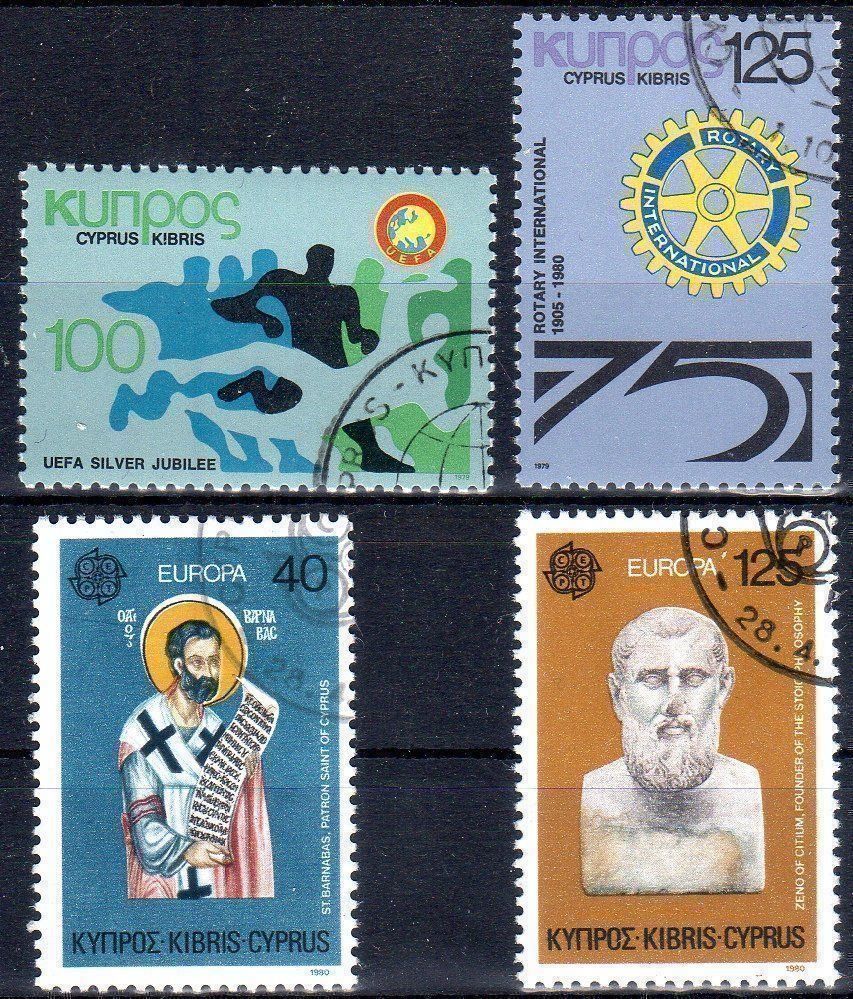 Tutti i francobolli: ZYPERN 1979/1980 4 MARKEN GESTEMPELT - S63 – Usato da Losone venduto da EM2019