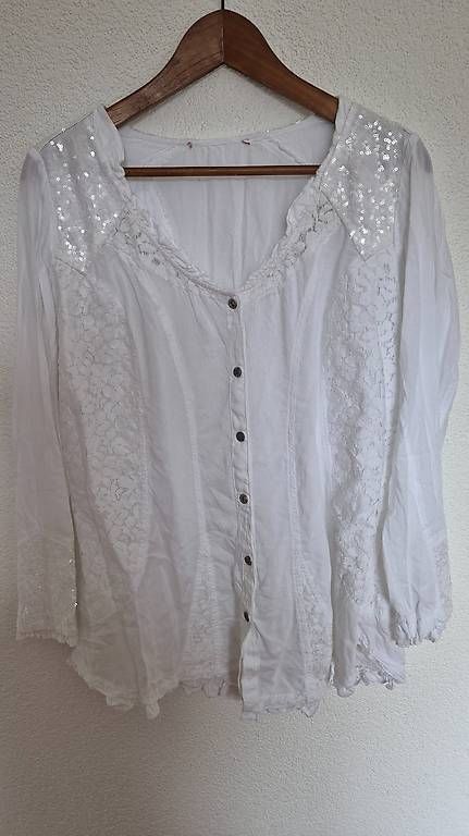Blusen: Boho Bluse mit Spitzen (ca. Gr. 42/44) – Gebraucht aus Leuggern von silbergirl