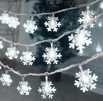 Schneeflocken-LED-Lichterkette – 3 m, 20 Lichter, kaltweiß