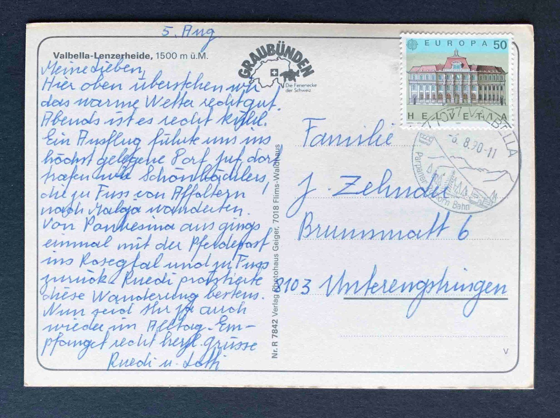 Cartoline postali: AK Valbella Lenzerheide – Usato da Goldau venduto da artelier1 1