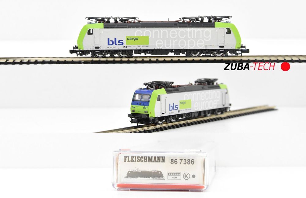 Fleischmann 867386 E-Lok Re 485 BLS Spur N GS Analog mit OVP 