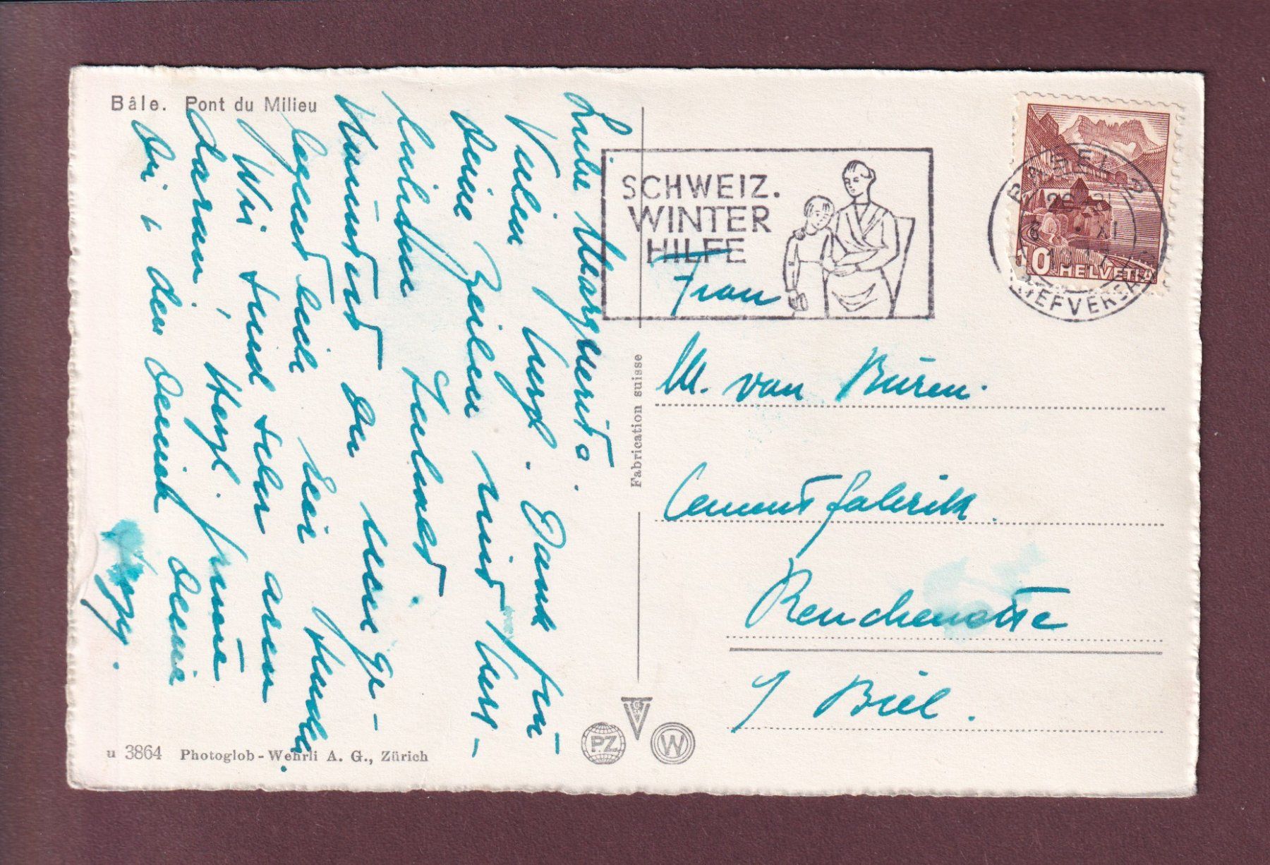Cartoline postali: BASEL - Mittlere Rheinbrücke – Usato da Pully venduto da nicecards 1