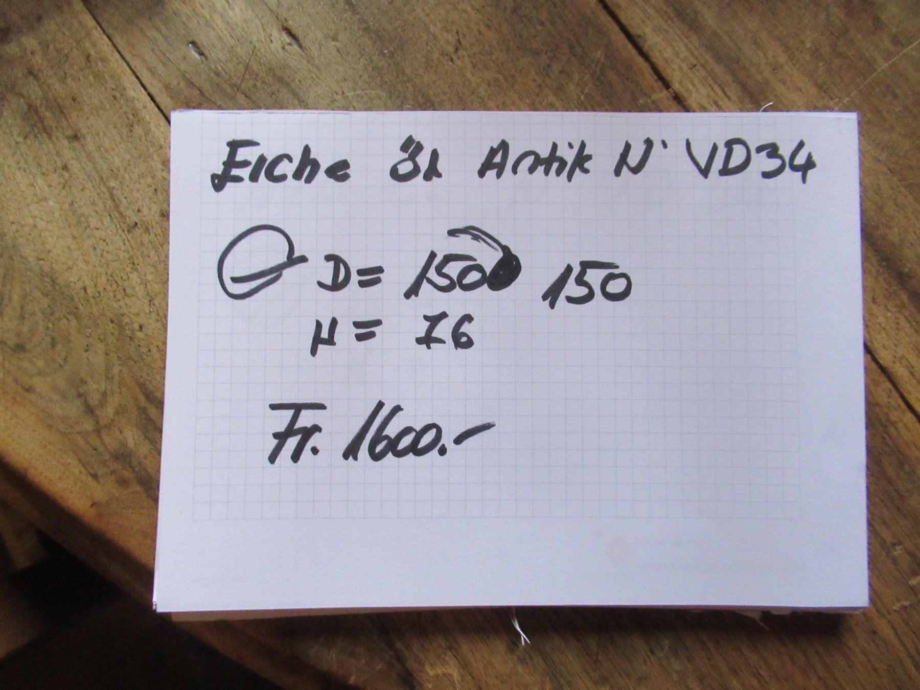 Tavoli: Runder Beizentisch (Eiche/150) – Nuovo (secondo la descrizione) da Berg SG venduto da Pizza58 7