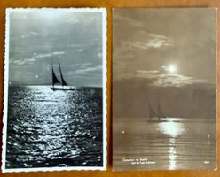 2 cartes -  Barques sur le Léman - Ancienne
