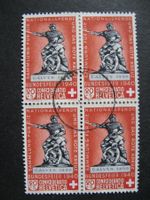 PP 1940 20 Rappen Viererblock gestempelt