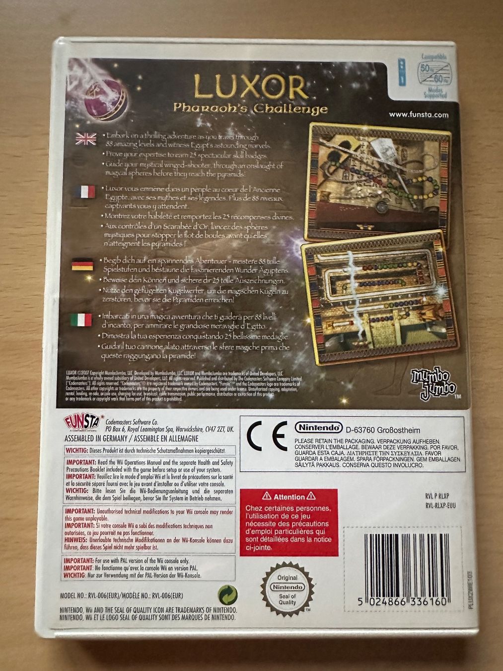 Nintendo Giochi: Luxor für Nintendo Wii – Usato da Kestenholz venduto da Mad18 1