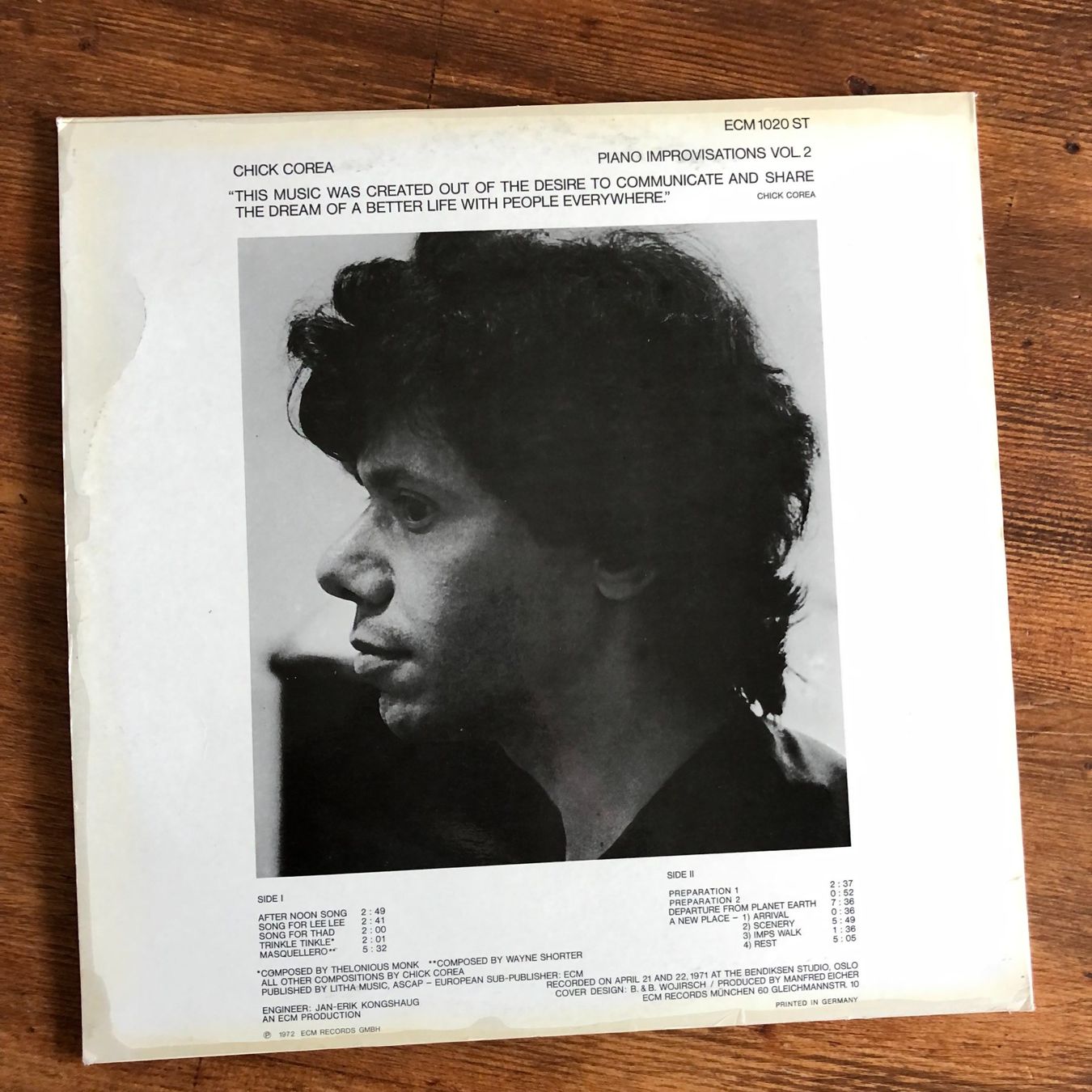 Dischi in vinile: Chick Corea – Piano Improvisations Vol. 2 LP – Usato da Luzern venduto da Schlafenicht00 1