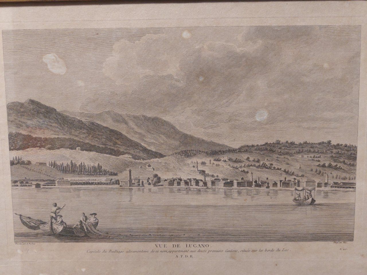Stiche: "Vue de Lugano" - 1780 – Gebraucht aus Pambio Noranco von Pol69 1