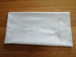 Kissenbezug Weiss mit Blumenmuster ca 93x64cm Vintage 