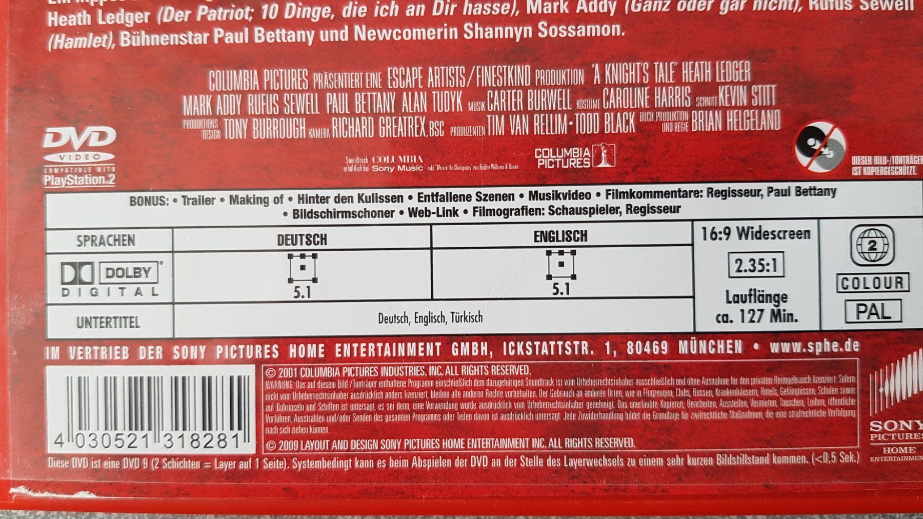 Tutti i DVDs: DVD Ritter aus Leidenschaft / Heath Ledger – Usato da Oetwil am See venduto da fineli2 1