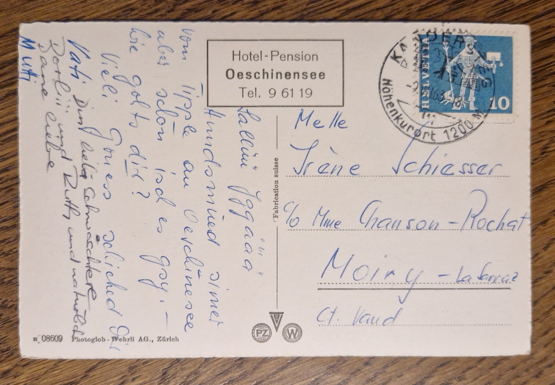 Cartoline postali: Kandersteg, Oeschinensee 1963 – Usato da Ebikon venduto da Donar50 1