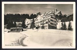 Braunwald, Sanatorium mit Eckstöcken im