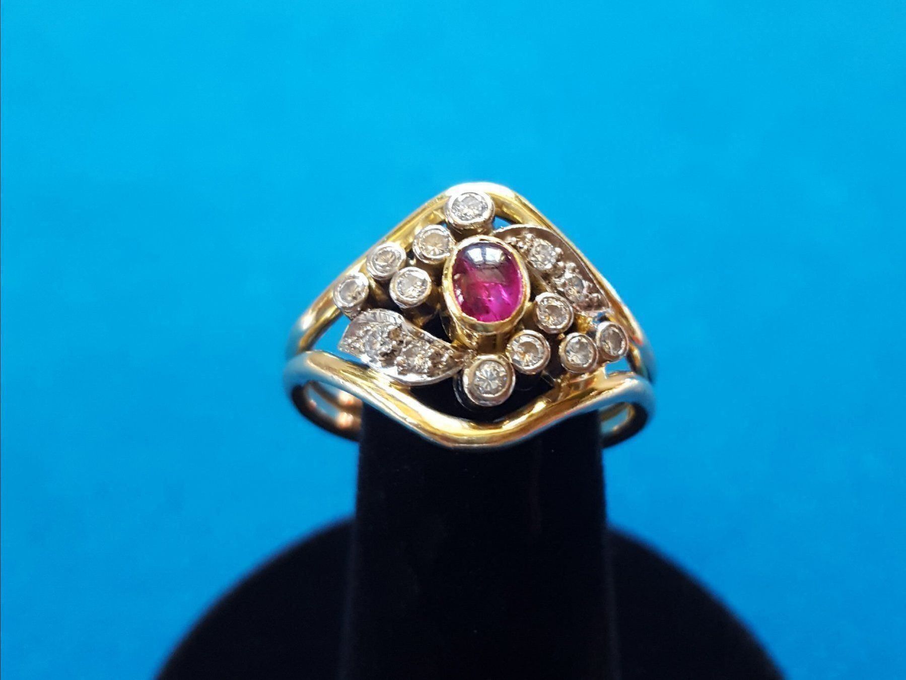 Anelli: 750 Massiv Gold Ring Mit Diamanten/Rubin – Usato da Wald ZH venduto da Aniade 8