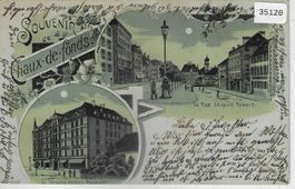 Souvenir de Chaux-de-Fonds - Mondschein-Litho