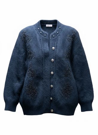 vintage Damen Strickjacke mit Perlen und Stickerei