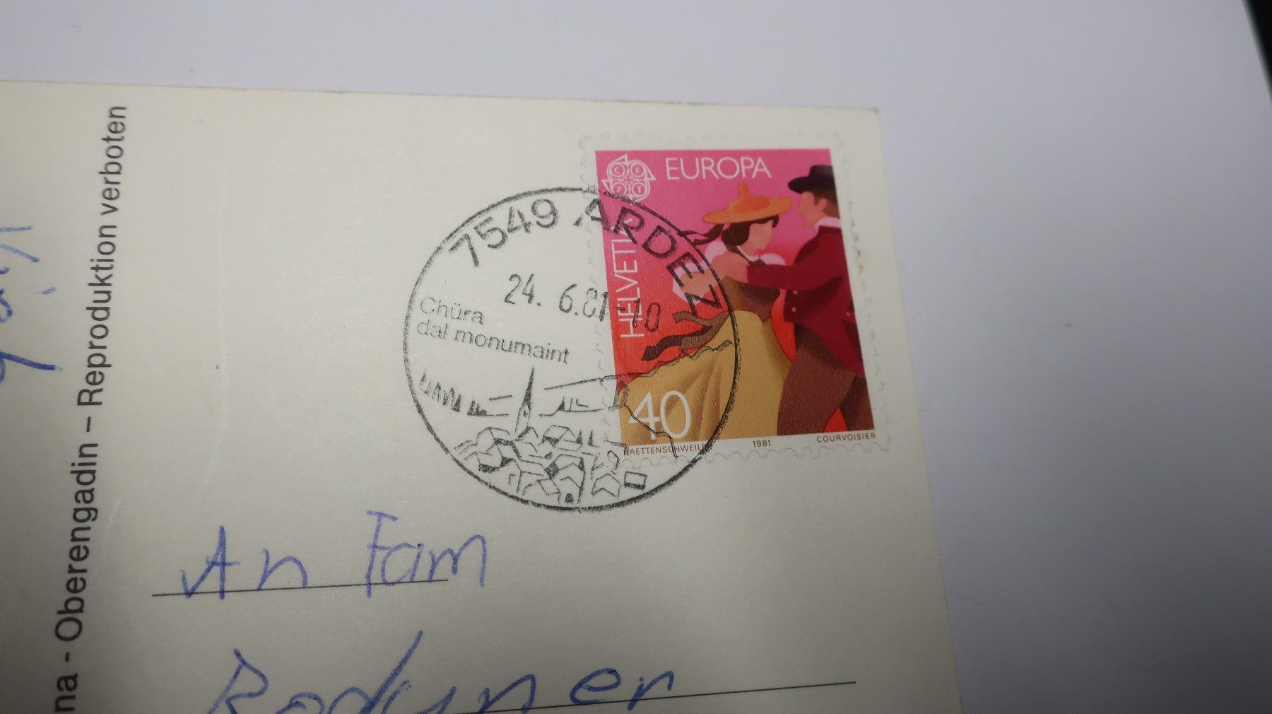 Cartoline postali: Ardez Unterengadin  1981 Multivues – Usato da Cormoret venduto da Pascalll2001 4