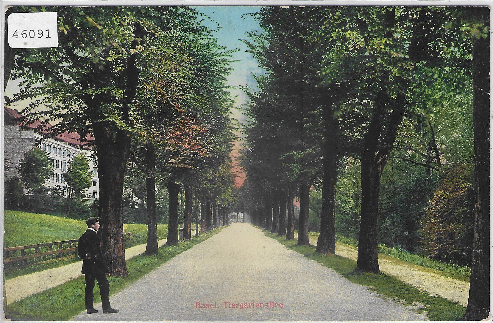 Ansichtskarten: Basel - Tiergartenallee - animee - Litho – Gebraucht aus Ettingen von Kartenplanet