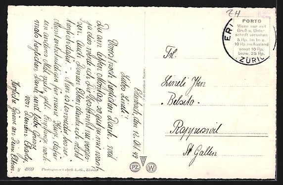 Cartoline postali: Erlenbach /ZH, Ortsansicht aus der Vogel – Usato da Berlin venduto da bartko-reher 1