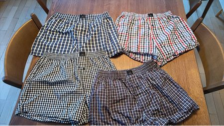 4er Set Shorts im Karomuster, Grösse M Neu