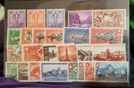 Sammlung Schweizer Briefmarken von 1940-1950