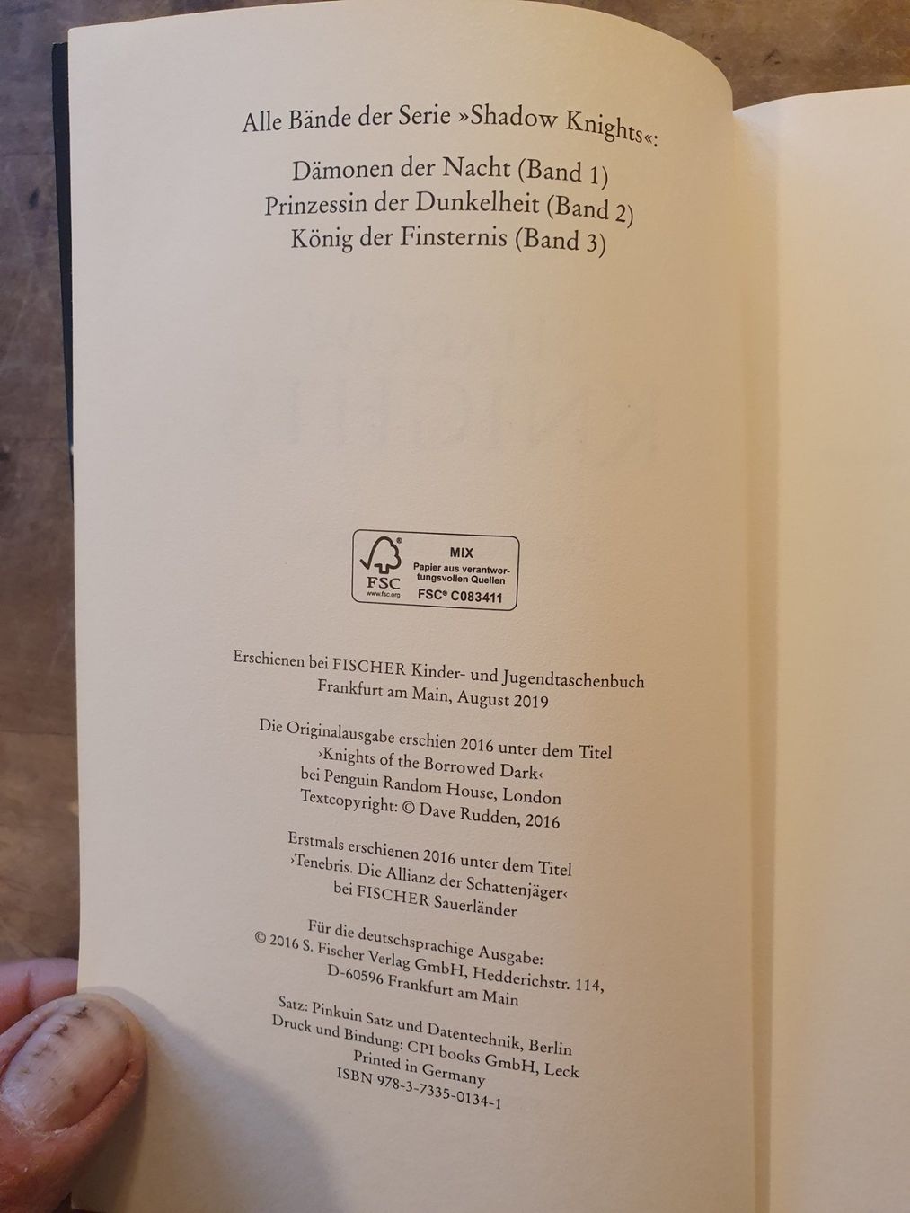 Libri: Shadow Knights - Dave Rudden - Fischer – Usato da Zürich venduto da loosebone 3