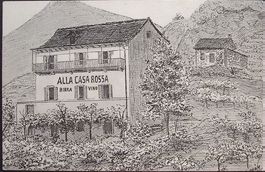 Litho GORDOLA Alla Casa Rossa - Birra - Vino