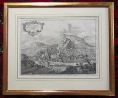 Baden Kupferstich 1734 sehr selten im Goldrahmen