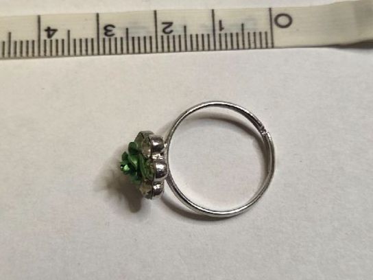 Anelli: Bague ajustable, rose verte, strass, argenté – Nuovo (secondo la descrizione) da Territet venduto da Cenh 3