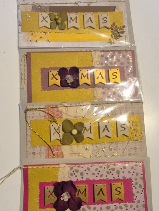 Cartoline: 4er SET, Weihnachtskarten mit X-MAS Buchstaben – Nuovo e nell'imballaggio originale da Nottwil venduto da echtMOMO 1