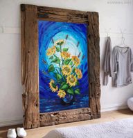 Sonnenblumen B047 Original-Acrylgemälde auf Leinwand 110⚡160