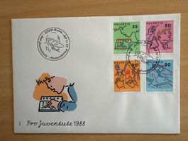 Pro Juventute 1988 Ersttagsbrief mit Sondermarken