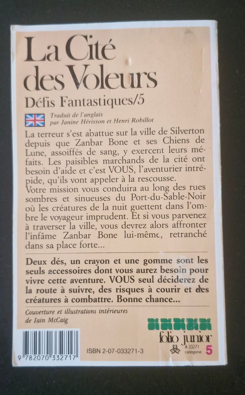 Libri: LDVELH - La Cité des Voleurs – Usato da Belfaux venduto da Fanfouet 1