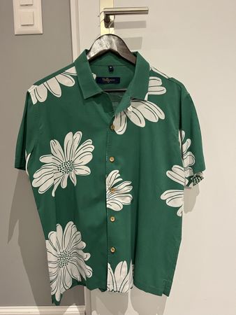 Kurzarmhemd Billy Now Blumenmuster grün Grösse M