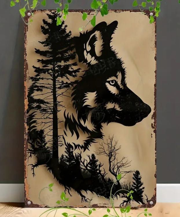 Insegne: Aluschild mit Wolf (20x30 cm) – Nuovo e nell'imballaggio originale da Langenbruck venduto da Gumsi 1