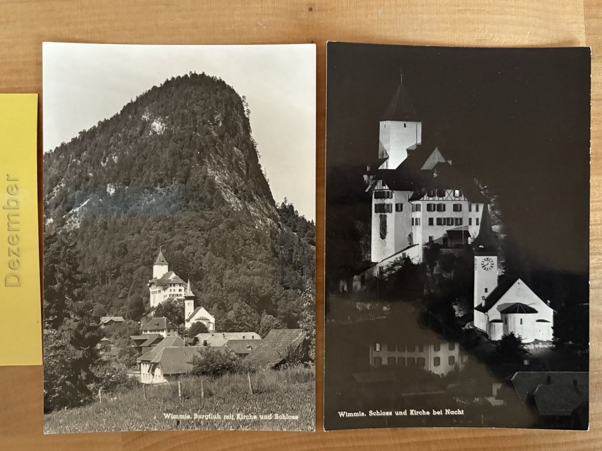 Cartoline postali: AK von Wimmis Schloss & Kirche – Usato da Rümlang venduto da Kartenpost1