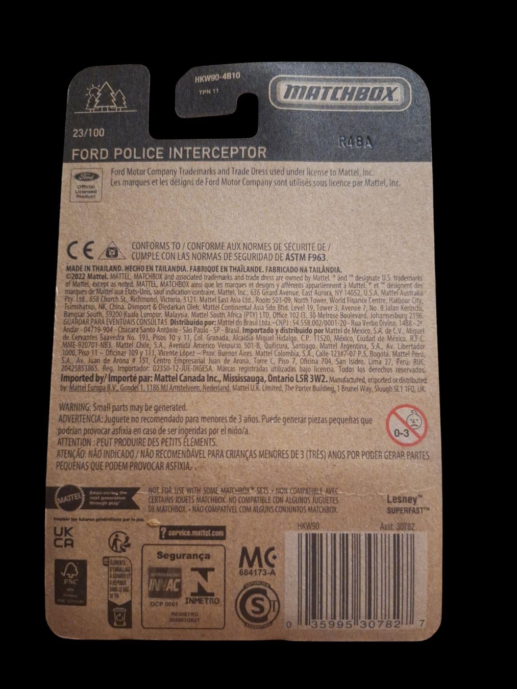 Matchbox Modellini d'auto: Matchbox 2023 Ford Police Interceptor 23/100 L – Nuovo e nell'imballaggio originale da Adlikon venduto da Mmartin0 1