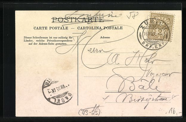 Ansichtskarten: Zürich, Eidg. Sängerfest 1905, 1905 – Gebraucht aus Berlin von bartko-reher 1