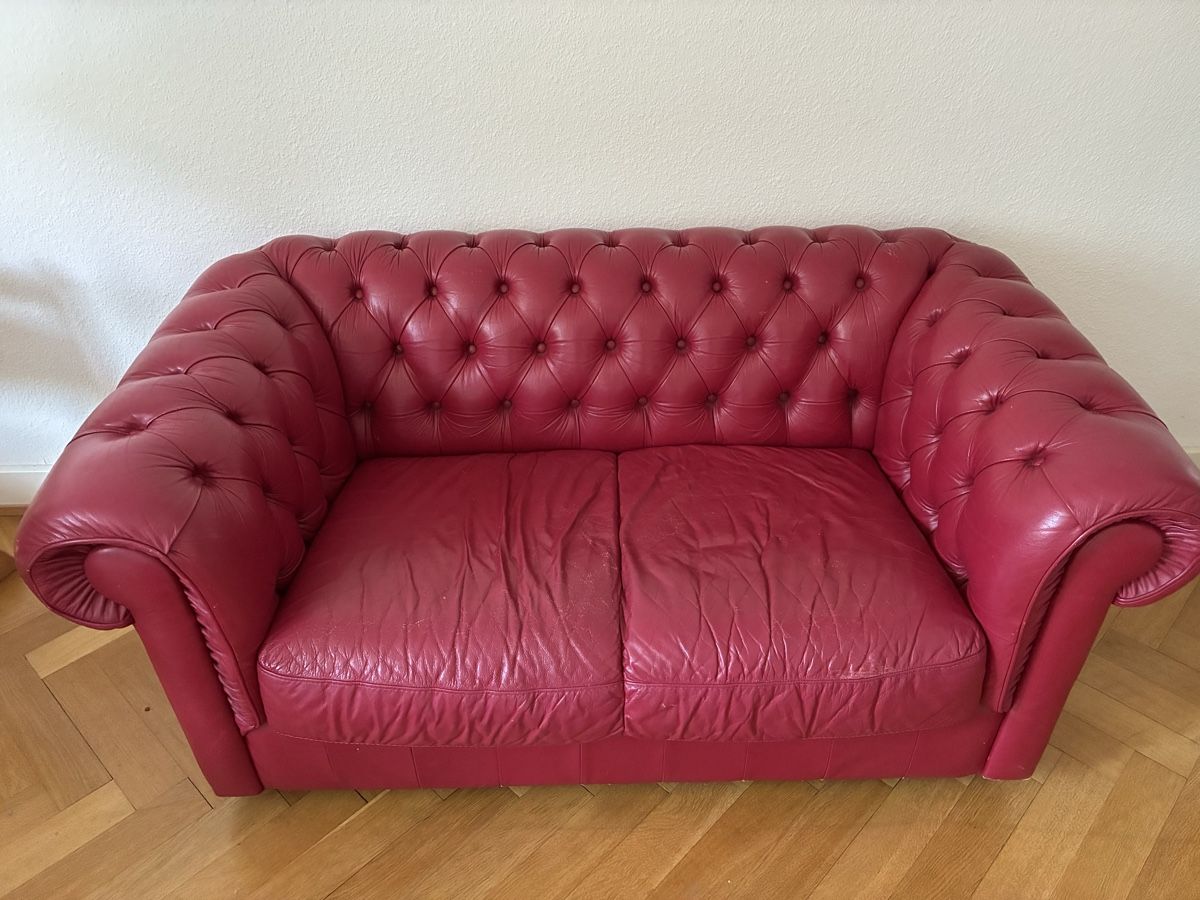 Sofas: Rotes Ledersofa – Gebraucht aus Basel von vanelli35 2