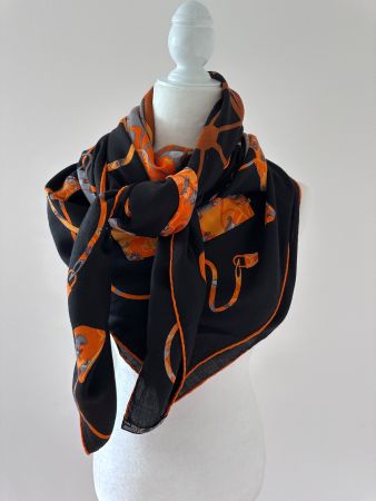 Hermès Kelly en Calèche 140 Cashmere Seide mit Box