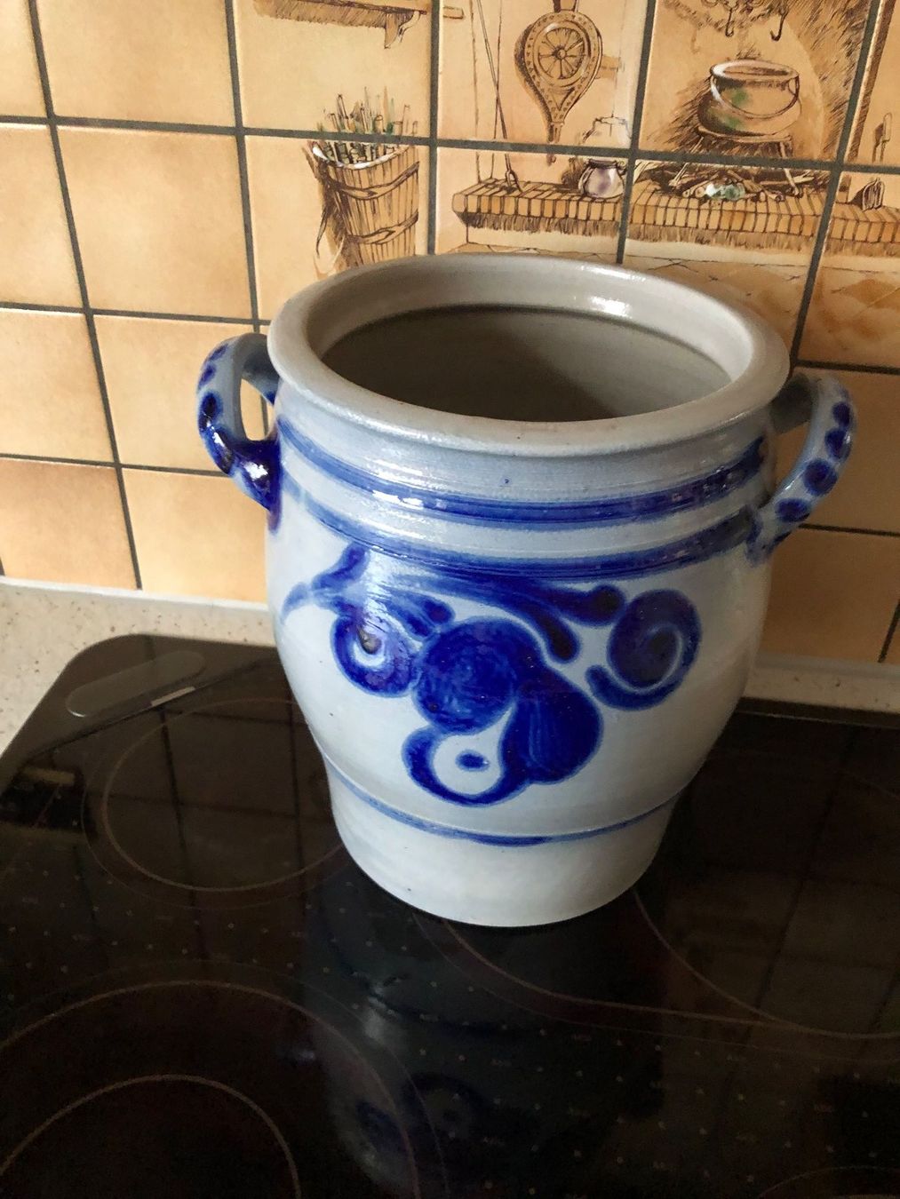 Töpfe: Blau-weiss Keramik/Steingut Topf 8 Liter – Gebraucht aus Schübelbach von Dolly990_2 1